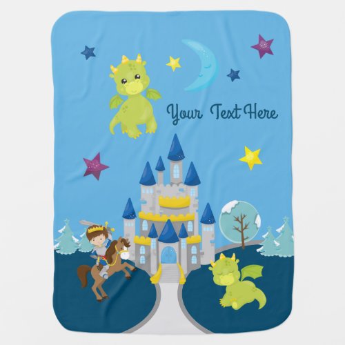 Personalized Baby Dragons  Knight Nursery Theme Baby Blanket