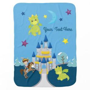 Personalized Baby Dragons & Knight Nursery Theme Blanket