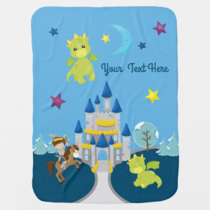 Personalized Baby Dragons & Knight Nursery Theme Blanket