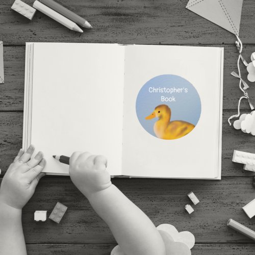  Personalized Baby Duckling This book belongs to  Classic Round Sticker