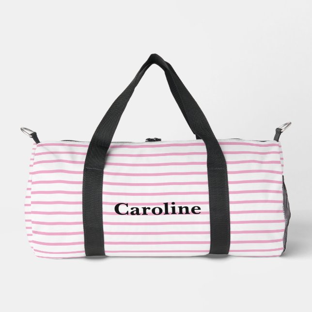 Personalized Baby Duffle Bag, Monogram Seersucker  Bag (Front)
