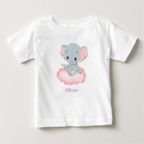 Personalized Baby Elephant  Baby T_Shirt