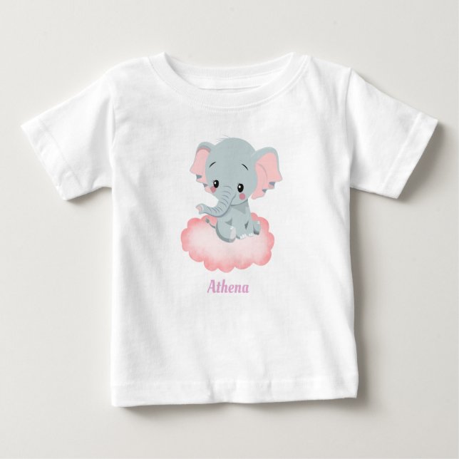 Personalized Baby Elephant  Baby T-Shirt (Front)