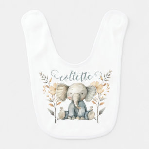 Personalized Baby Elephant Bib