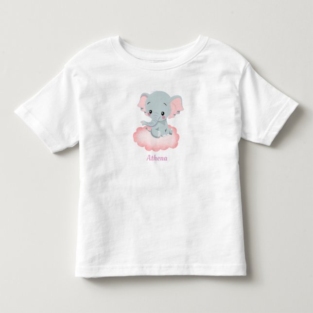 Personalized Baby Elephant  Toddler T-shirt (Front)