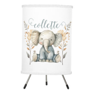 Personalized Baby Elephant Tripod Lamp