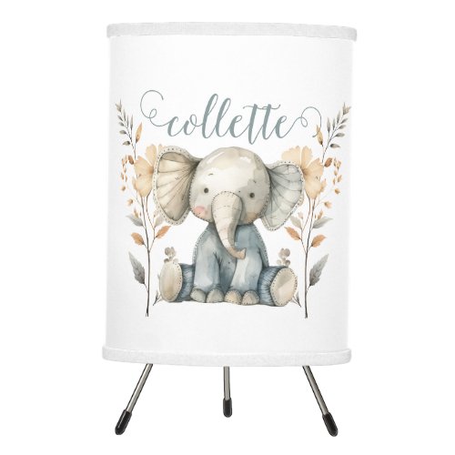 Personalized Baby Elephant Tripod Lamp