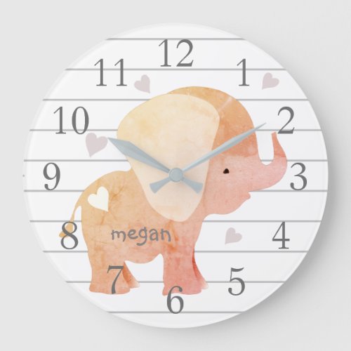 Personalized Baby Elephant Wall Clock