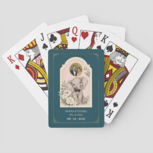Personalized Baby Elephant Wedding Favor Photo Poker Cards