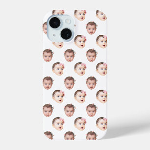 Personalized Baby Face 2 Photos White iPhone 15 Case