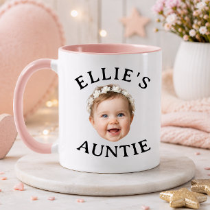 Personalized Baby Face Auntie gift Mug