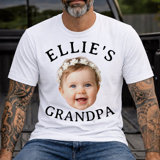 Personalized Baby Face Grandpa Custom photo gift T-Shirt