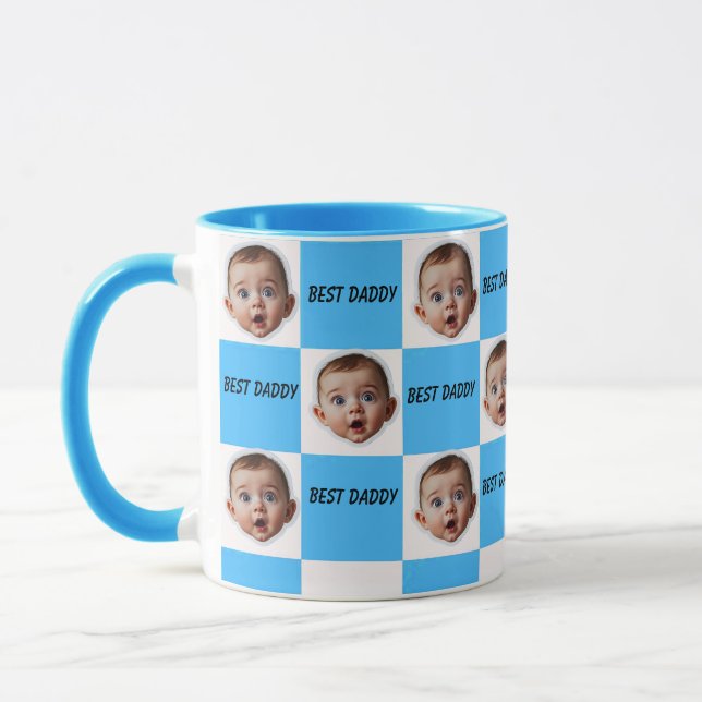  Personalized Baby Face Mug – Custom "Best Daddy"  (Left)