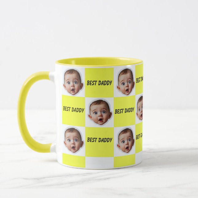  Personalized Baby Face Mug – Custom "Best Daddy"  (Left)