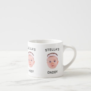 Personalized Baby Face Photo Dad Gift Espresso Cup