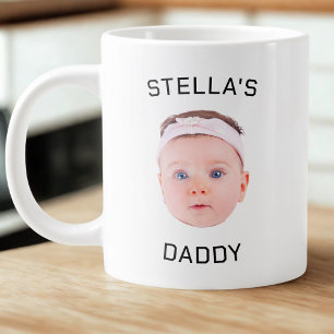 Personalized Baby Face Photo Dad Gift Giant Coffee Mug