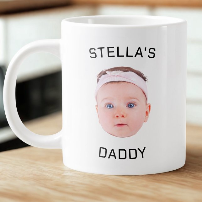 Personalized Baby Face Photo Dad Gift Giant Coffee Mug (Creator Uploaded)