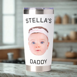 Personalized Baby Face Photo Dad Gift Insulated Tumbler