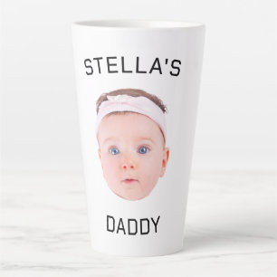 Personalized Baby Face Photo Dad Gift Latte Mug