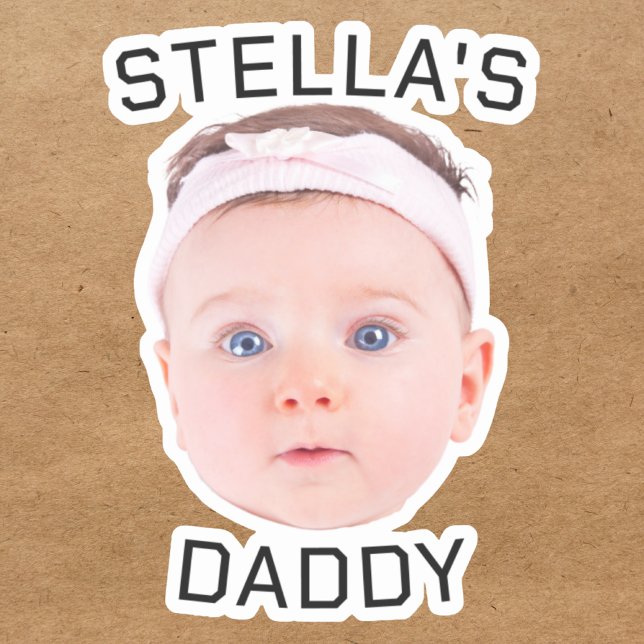 Personalized Baby Face Photo Dad Gift Sticker (Creator Uploaded)
