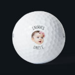 Personalized Baby Face Photo For New Uncle Golf Balls<br><div class="desc">The background needs to be transparent. Make sure the photo is cropped tightly to the object/face. If you have any problem cropping your photo, i can do it for you. Before placing an order, you have to send your photo to my message or email at ayokholid@gmail.com, and i will send...</div>