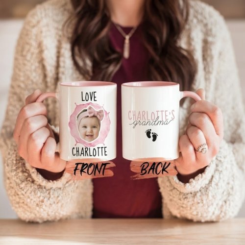 Personalized baby face photo, grandmother birthday coffee mug