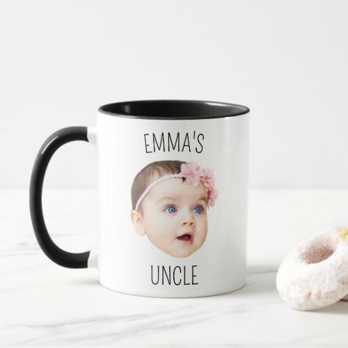 Personalized Baby Face Photo Mug For New Uncle