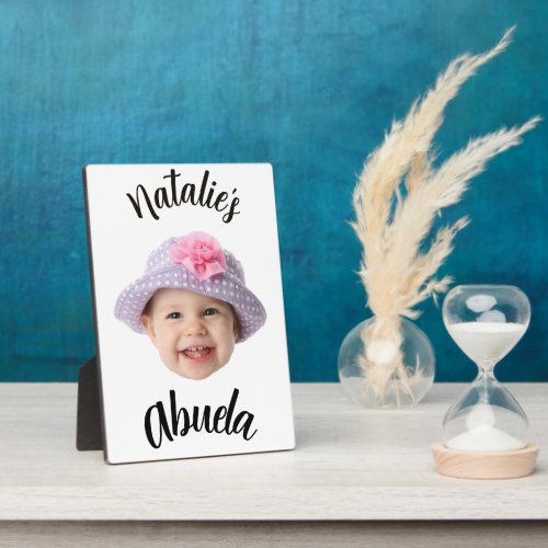 Personalized Baby Face Photo Name Abuela Gift Plaque