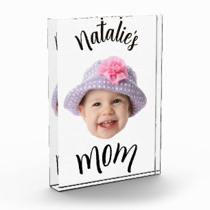 Personalized Baby Face Photo Name New Mom Acrylic Award