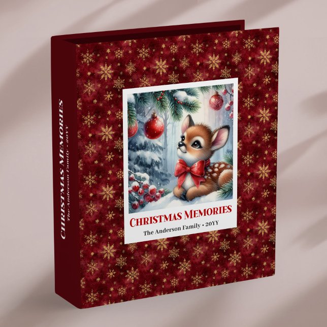 Personalized Baby Fawn Winter Scene Christmas  3 Ring Binder (Personalized Baby Fawn Winter Scene Christmas Ring Binder

)
