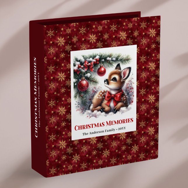 Personalized baby fawn winter scene custom album 3 ring binder (Personalized baby fawn winter scene custom ring binder

)