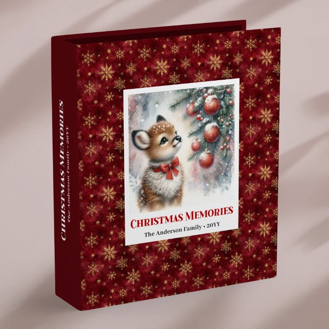 Personalized Baby Fawn Winter Scene Family Name  3 Ring Binder (Personalized Baby Fawn Winter Scene Family Name Ring Binder

)