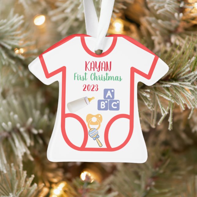 Personalized baby first Christmas 2025 Ornament (Tree)