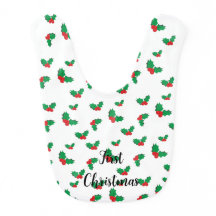 Personalized Baby first Christmas Bib