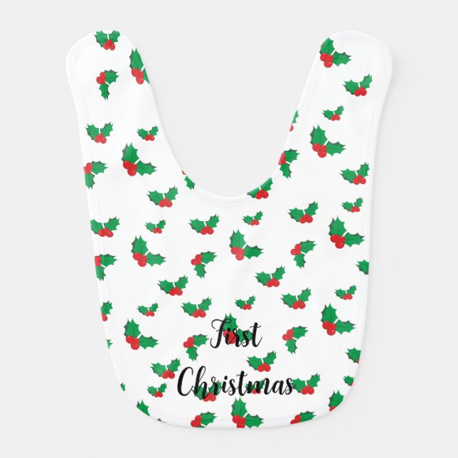 Personalized Baby first Christmas Bib (Front)