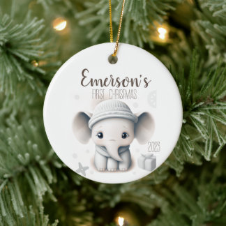 Personalized Baby first Christmas Ceramic Ornament