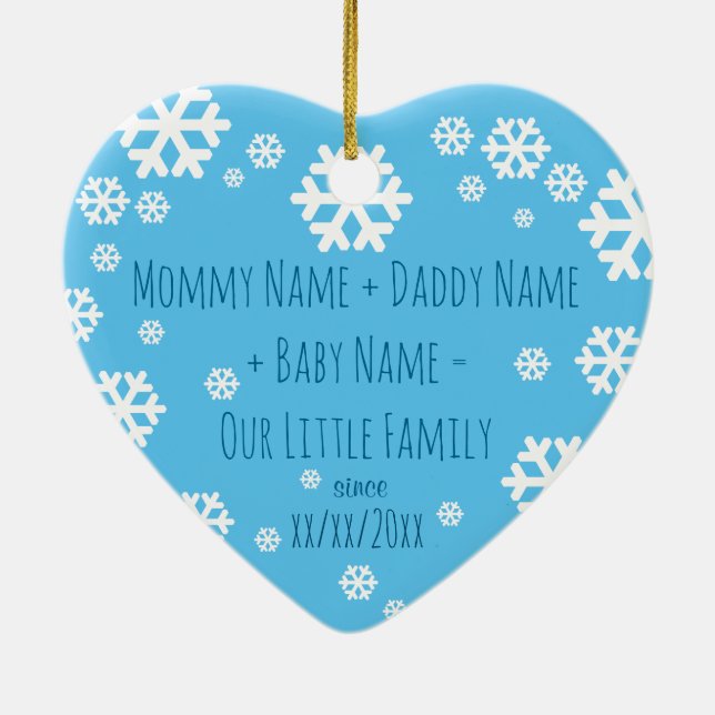 Personalized Baby First Christmas Tree Ornament (Back)