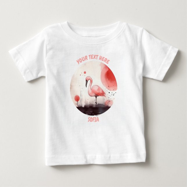 Personalized baby Flamingo Tee (Front)