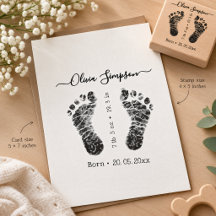 Personalized Baby Footprints Stamp, Newborn