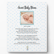 Personalized Baby Funeral Service Plaque