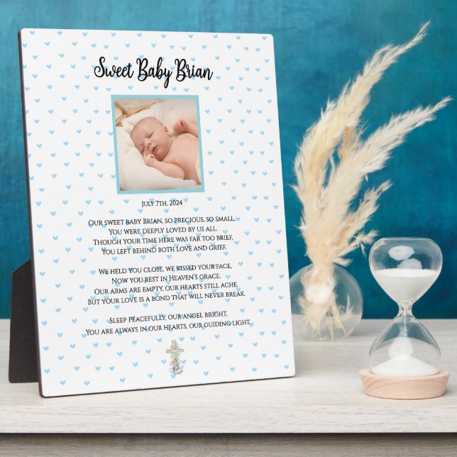 Personalized Baby Funeral Service Plaque (Side)