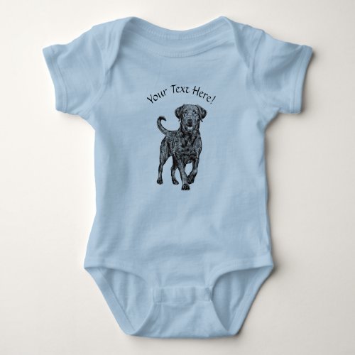 Personalized Baby Gift Blue Cute Retriever Dog Baby Bodysuit