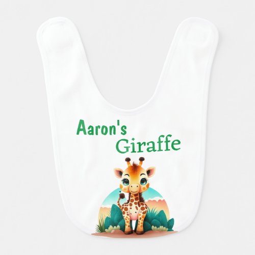 Personalized Baby Giraffe  Baby Bib