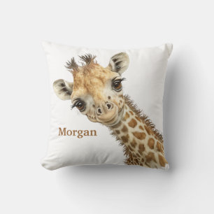 Personalized Baby Giraffe Nursery Decor Throw Pillow