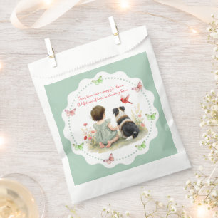 Personalized Baby Girl and her Puppy Baby Shower  Favor Bag