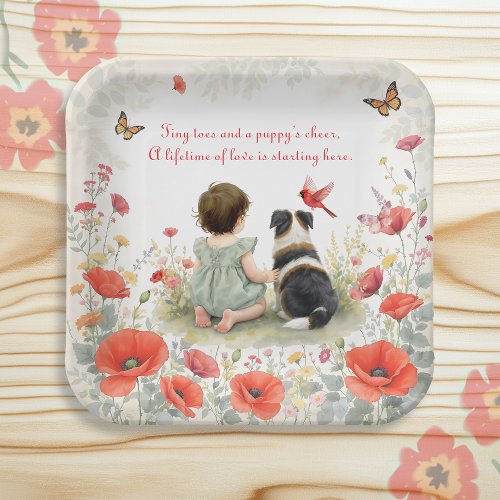 Personalized Baby Girl and her Puppy Baby Shower 
