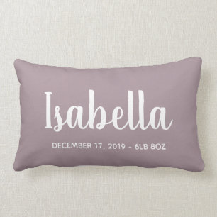 Personalized Baby Girl Birth Announcement Lumbar Pillow