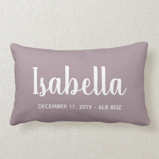 Personalized | Baby Girl Birth Announcement Lumbar Pillow