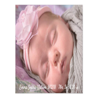 Personalized Baby Girl Birth Announcement Magnet