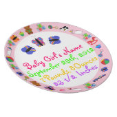 PERSONALIZED Baby Girl Birth Keepsake Plate (Right Side)